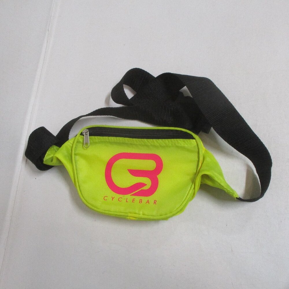 CYCLEBAR yellow nylon pink logo fanny pack crossbody bag purse